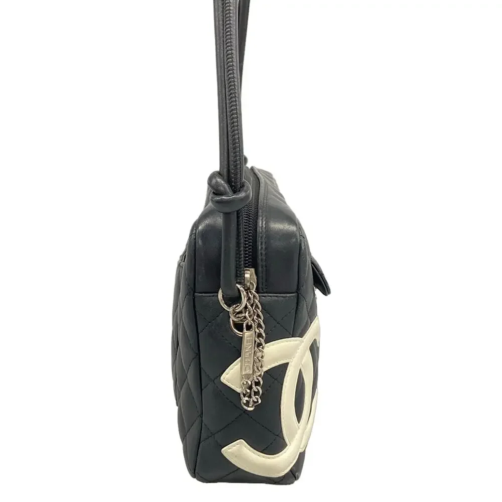 Chanel Cambon Line Shoulder Bag A28120 Black White